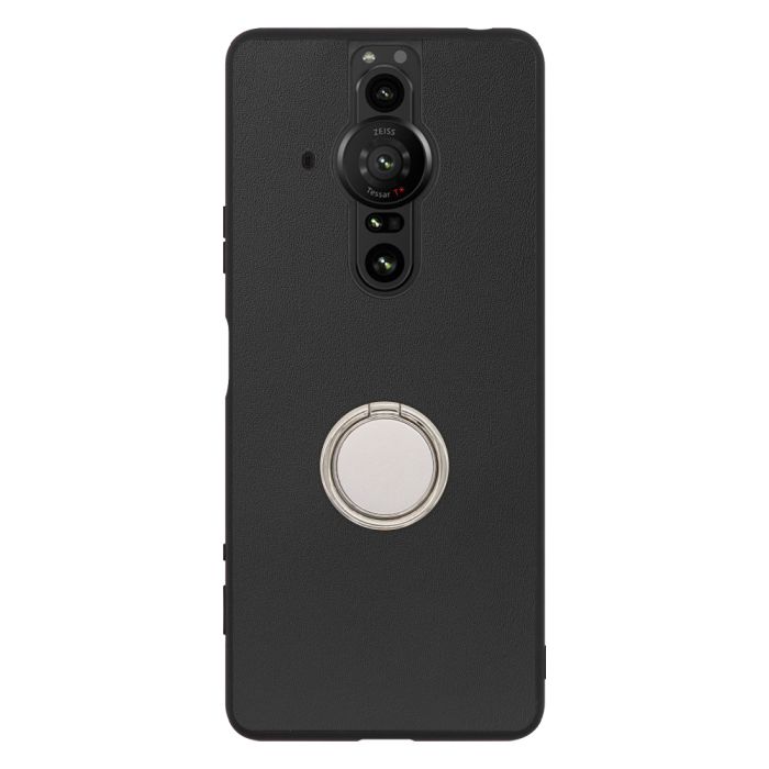 [ LOOF RING-SHELL (シンプル Ver.) ] Xperia PRO-I XQ-BE42 proi xperiaproi スマホケース 背面 ケース カバー ハードケース スマホリング リング付き 本革 ストラップホール [ Xperia PRO-I ]
