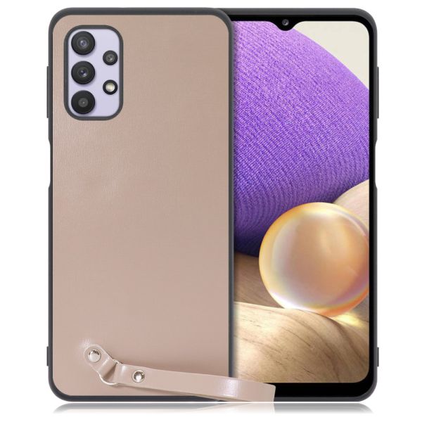 [ LOOF MACARON-SHELL ] Galaxy A32 5G SCG08 a325g スマホケース 背面 ケース カバー ハードケース ストラップ付き 本革 ストラップホール [ Galaxy A32 5G ]