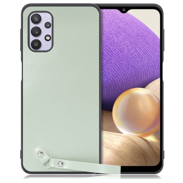 [ LOOF MACARON-SHELL ] Galaxy A32 5G SCG08 a325g スマホケース 背面 ケース カバー ハードケース ストラップ付き 本革 ストラップホール [ Galaxy A32 5G ]