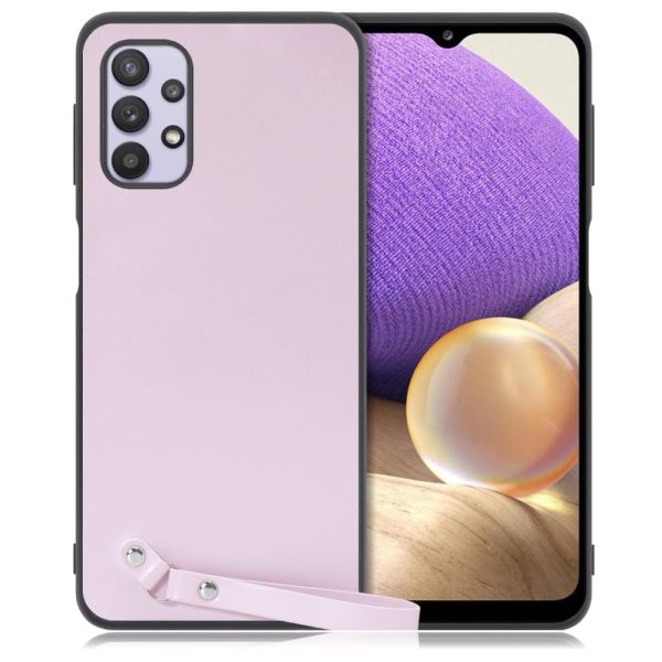[ LOOF MACARON-SHELL ] Galaxy A32 5G SCG08 a325g スマホケース 背面 ケース カバー ハードケース ストラップ付き 本革 ストラップホール [ Galaxy A32 5G ]