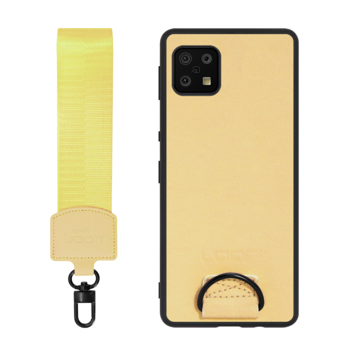 [ LOOF STRAP-SHELL ] AQUOS sense6s /sense6 sense 6s 6 スマホケース 背面 ケース カバー ハードケース ショルダー スマホショルダー ハンドストラップ  本革 [ AQUOS sense6/sense6s ]