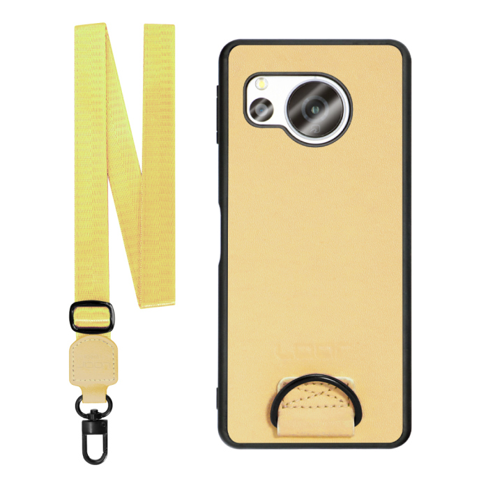 [ LOOF STRAP-SHELL ] AQUOS sense8 SH-54D / SHG11 sense 8 スマホケース 背面 ケース カバー ハードケース ショルダー スマホショルダー ハンドストラップ  本革 [ AQUOS sense8 ]