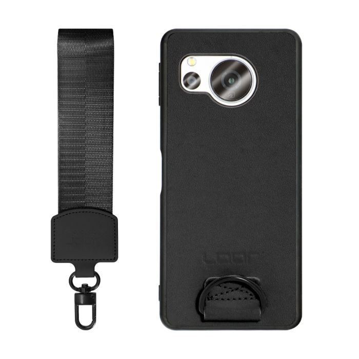 [ LOOF STRAP-SHELL (ショートVer.) ] AQUOS sense8 SH-54D / SHG11 sense 8 スマホケース 背面 ケース カバー ハードケース ハンドストラップ  本革 [ AQUOS sense8 ]