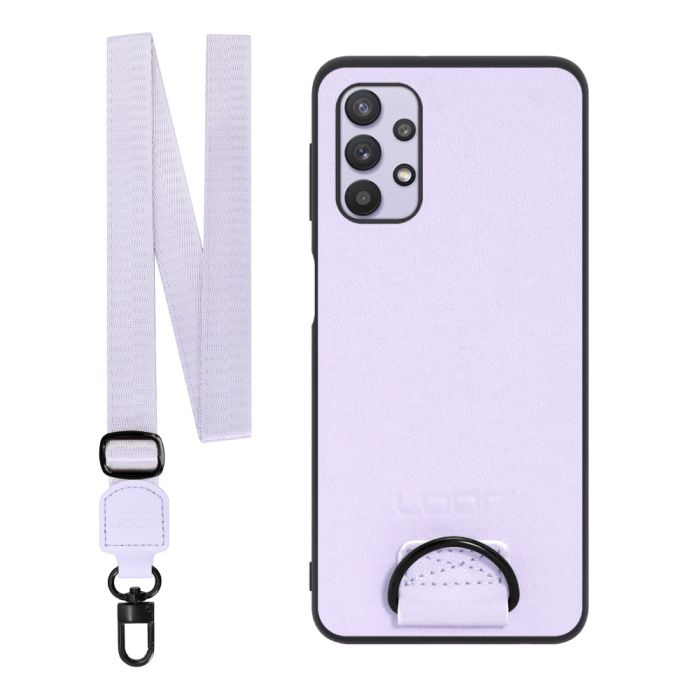 [ LOOF STRAP-SHELL ] Galaxy A32 5G SCG08 a325g スマホケース 背面 ケース カバー ハードケース ショルダー スマホショルダー ハンドストラップ  本革 [ Galaxy A32 5G ]