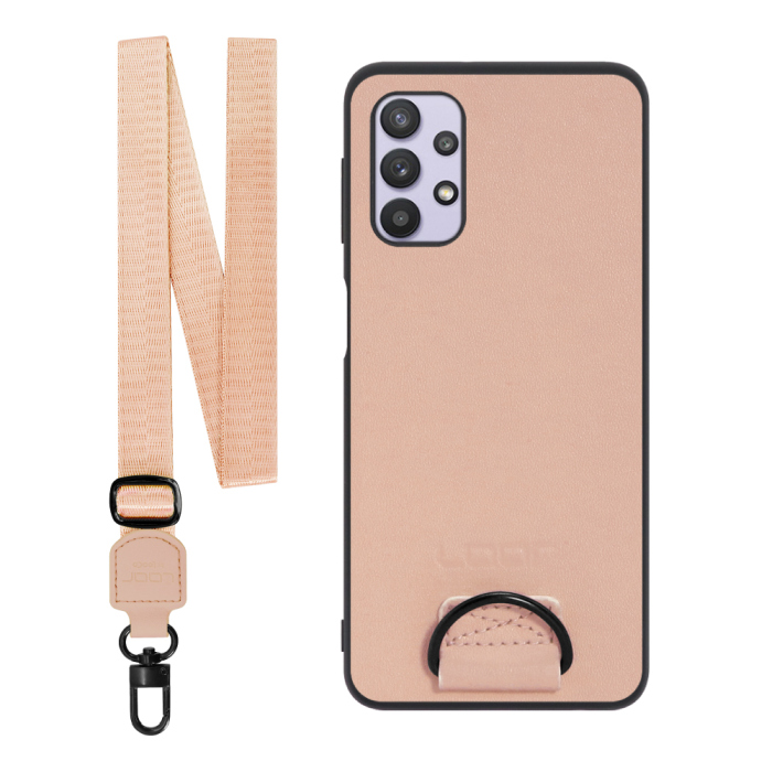 [ LOOF STRAP-SHELL ] Galaxy A32 5G SCG08 a325g スマホケース 背面 ケース カバー ハードケース ショルダー スマホショルダー ハンドストラップ  本革 [ Galaxy A32 5G ]