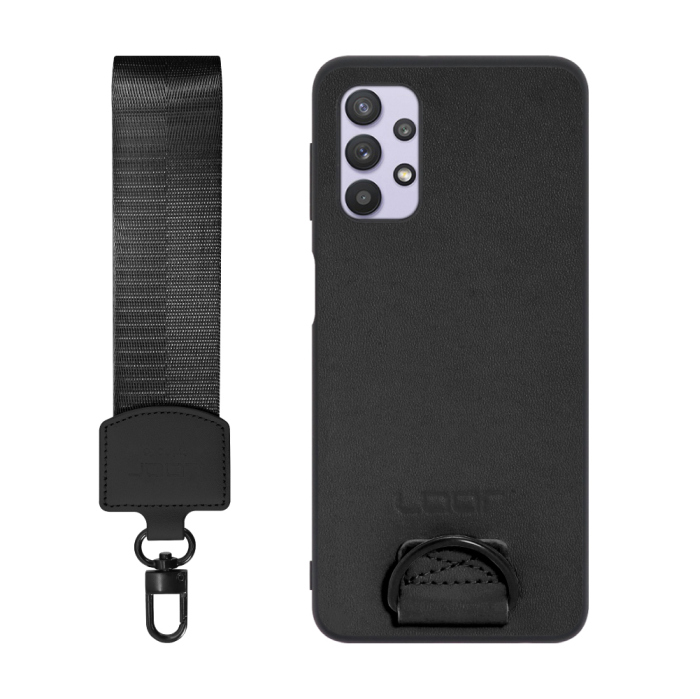 [ LOOF STRAP-SHELL (ショートVer.) ] Galaxy A32 5G SCG08 a325g スマホケース 背面 ケース カバー ハードケース ハンドストラップ  本革 [ Galaxy A32 5G ]