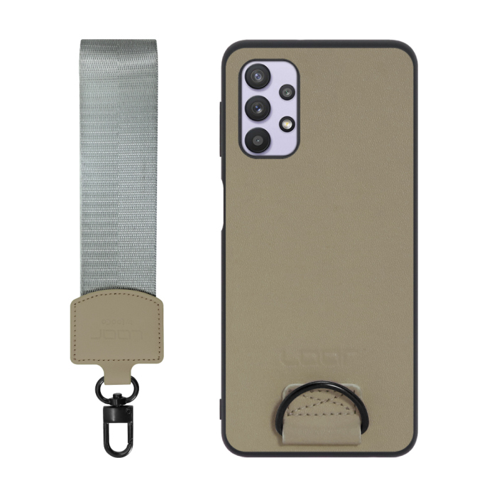[ LOOF STRAP-SHELL ] Galaxy A32 5G SCG08 a325g スマホケース 背面 ケース カバー ハードケース ショルダー スマホショルダー ハンドストラップ  本革 [ Galaxy A32 5G ]