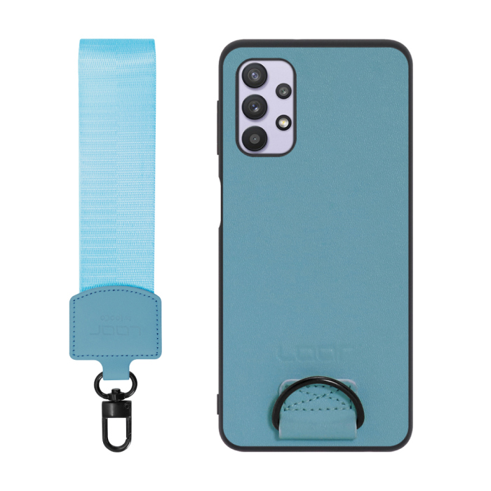 [ LOOF STRAP-SHELL ] Galaxy A32 5G SCG08 a325g スマホケース 背面 ケース カバー ハードケース ショルダー スマホショルダー ハンドストラップ  本革 [ Galaxy A32 5G ]