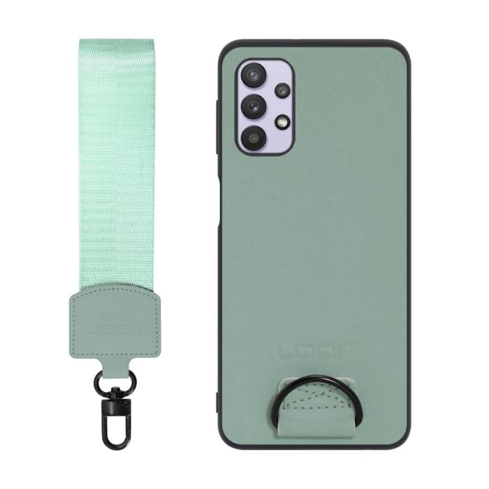 [ LOOF STRAP-SHELL ] Galaxy A32 5G SCG08 a325g スマホケース 背面 ケース カバー ハードケース ショルダー スマホショルダー ハンドストラップ  本革 [ Galaxy A32 5G ]