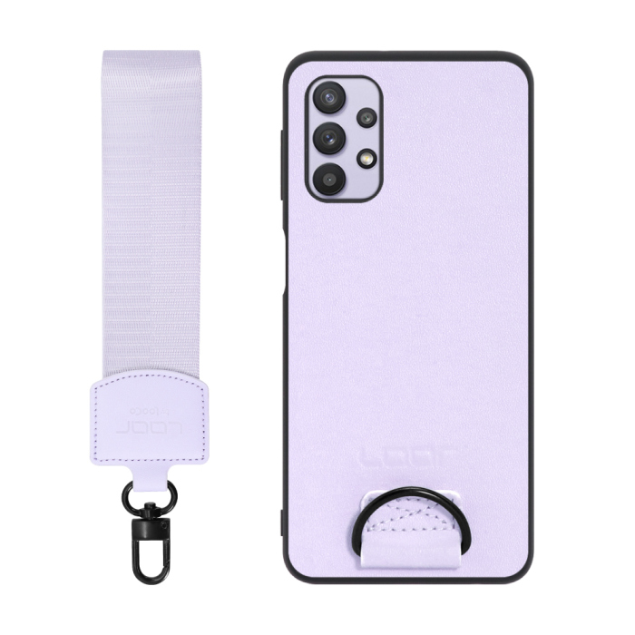 [ LOOF STRAP-SHELL ] Galaxy A32 5G SCG08 a325g スマホケース 背面 ケース カバー ハードケース ショルダー スマホショルダー ハンドストラップ  本革 [ Galaxy A32 5G ]
