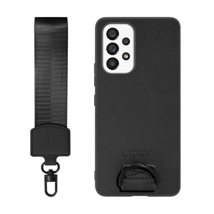 [ LOOF STRAP-SHELL (ショートVer.) ] Galaxy A53 5G SC-53C / SCG15 a535g スマホケース 背面 ケース カバー ハードケース ハンドストラップ  本革 [ Galaxy A53 5G ]