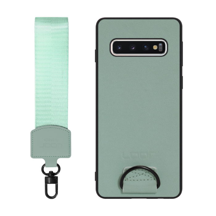 [ LOOF STRAP-SHELL (ショートVer.) ] Galaxy S10 SC-03L / SCV41 galaxys10 スマホケース 背面 ケース カバー ハードケース ハンドストラップ  本革 [ Galaxy S10 ]