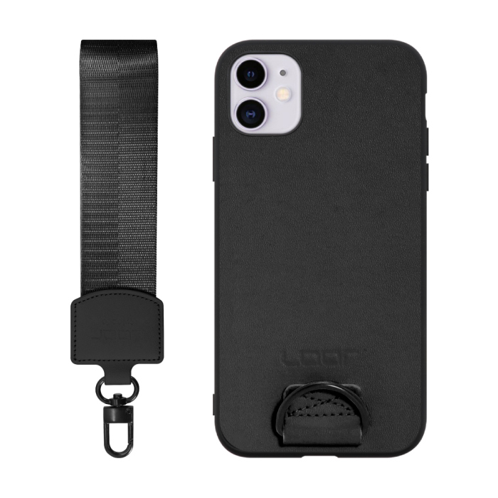 [ LOOF STRAP-SHELL (ショートVer.) ] iPhone 11 iPhone11 スマホケース 背面 ケース カバー ハードケース ハンドストラップ  本革 [ iPhone 11 ]