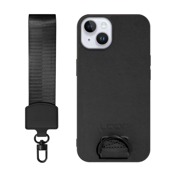 [ LOOF STRAP-SHELL (ショートVer.) ] iPhone 14 Plus iphone14plus 14plus 14+ プラス スマホケース 背面 ケース カバー ハードケース ハンドストラップ  本革 [ iPhone 14 Plus ]