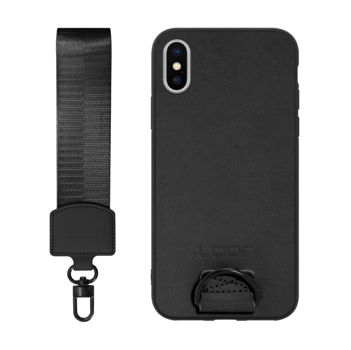 [ LOOF STRAP-SHELL (ショートVer.) ] iPhone X / XS iPhonex iPhonexs スマホケース 背面 ケース カバー ハードケース ハンドストラップ  本革 [ iPhone X / XS ]