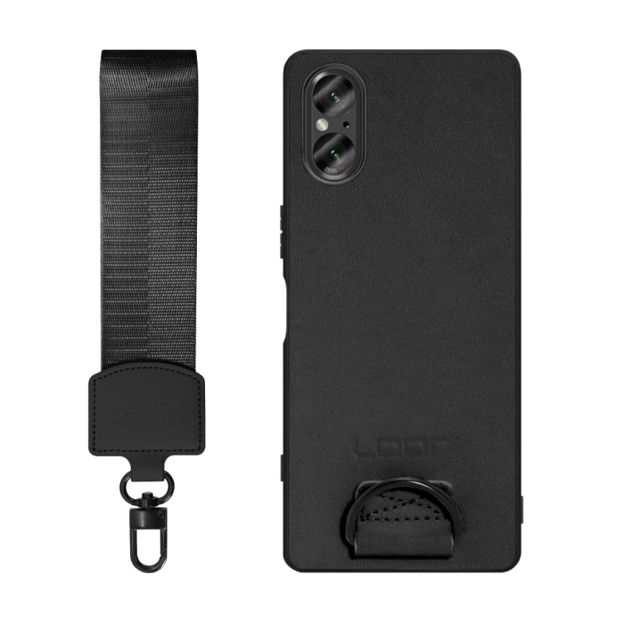 [ LOOF STRAP-SHELL (ショートVer.) ] Xperia 5 V SO-53D / SOG12 5V Xperia5V スマホケース 背面 ケース カバー ハードケース ハンドストラップ  本革 [ Xperia 5 V ]
