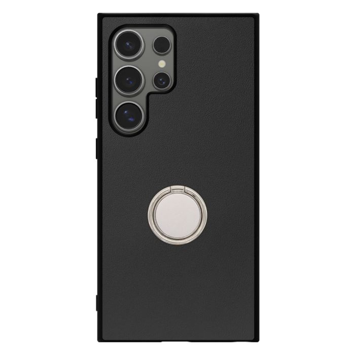 [ LOOF RING-SHELL (シンプル Ver.) ] Galaxy S24 Ultra s24ultra スマホケース 背面 ケース カバー ハードケース スマホリング リング付き 本革 ストラップホール [ Galaxy S24 Ultra ]