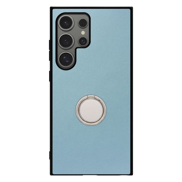 [ LOOF RING-SHELL (シンプル Ver.) ] Galaxy S24 Ultra s24ultra スマホケース 背面 ケース カバー ハードケース スマホリング リング付き 本革 ストラップホール [ Galaxy S24 Ultra ]