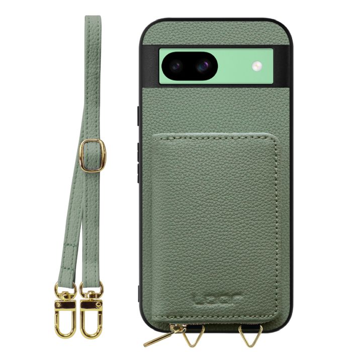 [ LOOF LUXURY-SHELL POUCH ] Google Pixel 8a  ケース ショルダー スマホショルダー 背面 収納 ポーチ付き カバー スマホケース ストラップ 本革 [ Google Pixel 8a ]