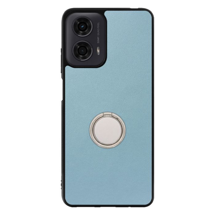 [ LOOF RING-SHELL ] moto g24  スマホケース 背面 ケース カバー ハードケース スマホリング リング付き 本革 ストラップホール [ moto g24 ]