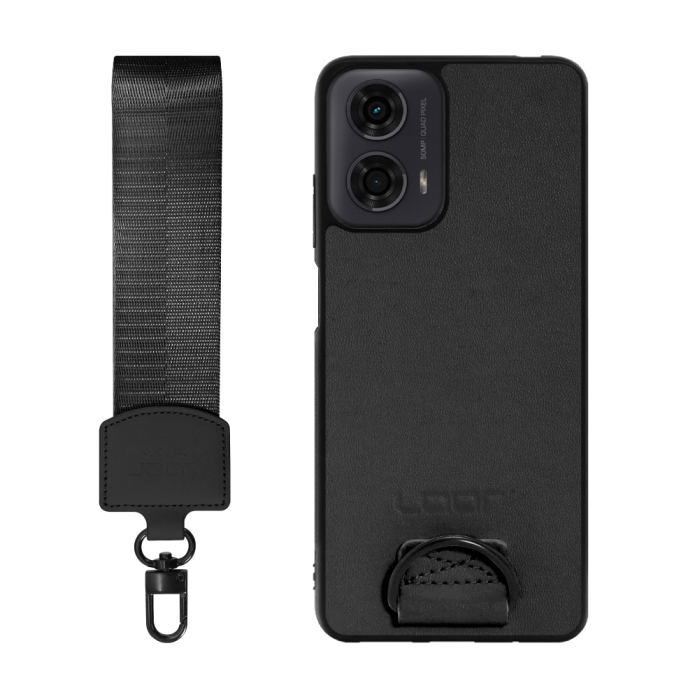 [ LOOF STRAP-SHELL (ショートVer.) ] moto g24 motorola g24 スマホケース 背面 ケース カバー ハードケース ハンドストラップ  本革 [ moto g24 ]