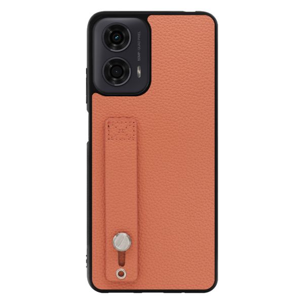 [ LOOF HOLD-SHELL ] moto g24 motorola g24 スマホケース 背面 ケース カバー ハードケース 背面ベルト 本革 ストラップホール [ moto g24 ]