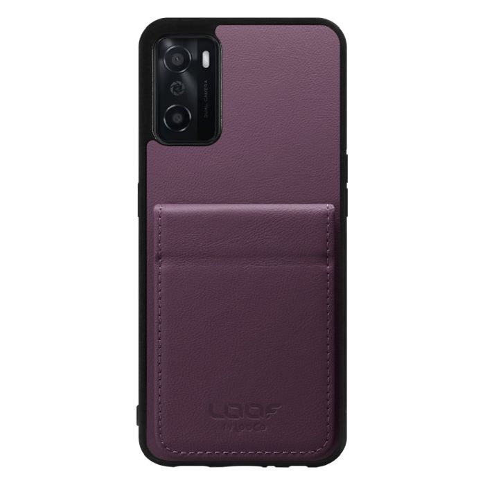 [ LOOF BASIC-SHELL SLIM CARD 2カード ] OPPO A55s 5G CPH2309 / A102OP  ケース 背面 カード収納 カード入れ カードポケット カバー スマホケース 薄型 大容量 本革 [ OPPO A55s 5G ]