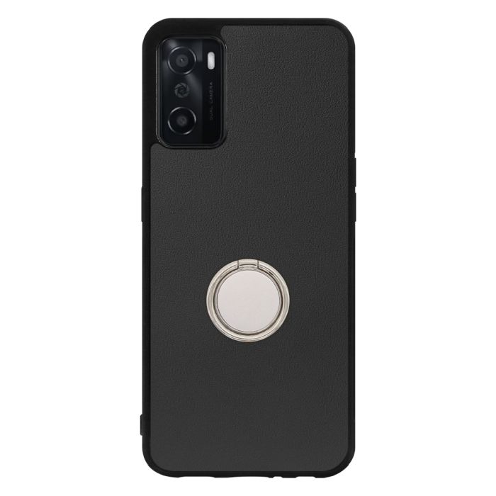 [ LOOF RING-SHELL ] OPPO A55s 5G CPH2309 / A102OP  スマホケース 背面 ケース カバー ハードケース スマホリング リング付き 本革 ストラップホール [ OPPO A55s 5G ]