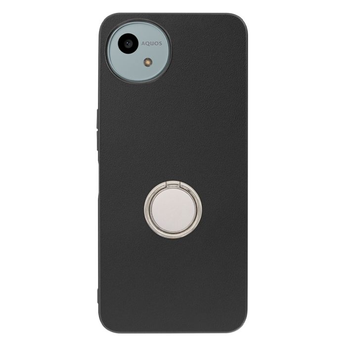[ LOOF RING-SHELL (シンプル Ver.) ] AQUOS wish4 SH-52E スマホケース 背面 ケース カバー ハードケース スマホリング リング付き 本革 ストラップホール [ AQUOS wish4 ]