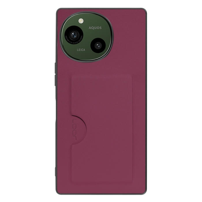 [ LOOF SKIN SLIM-SLOT ] AQUOS R9 / R10 SH-51E SH-51F スマホケース 背面 ケース カバー ハードケース カード収納 PUレザー ストラップホール [ AQUOS R9 / R10 ]
