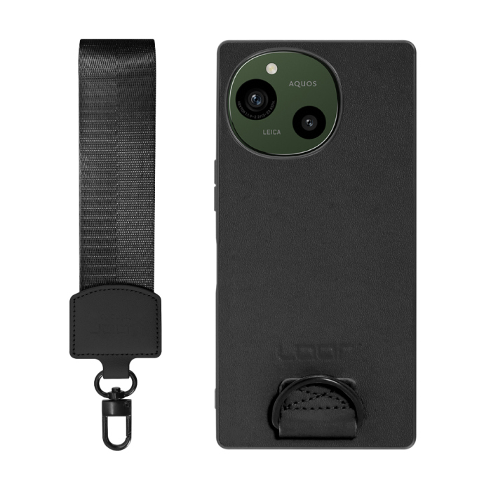 [ LOOF STRAP-SHELL (ショートVer.) ] AQUOS R9 / R10 SH-51E SH-51F スマホケース 背面 ケース カバー ハードケース ハンドストラップ  本革 [ AQUOS R9 / R10 ]