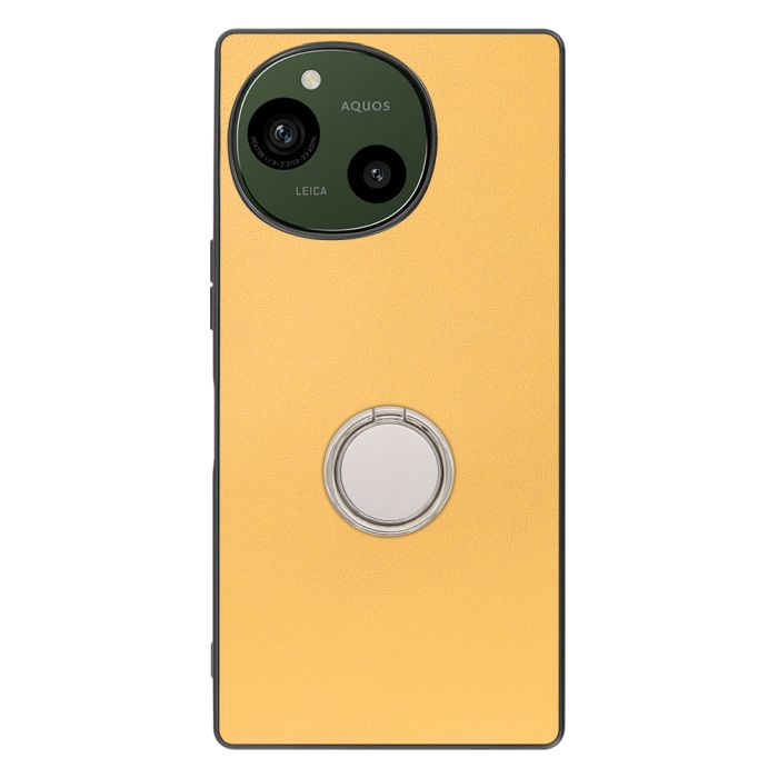 [ LOOF RING-SHELL (シンプル Ver.) ] AQUOS R9 / R10 SH-51E SH-51F スマホケース 背面 ケース カバー ハードケース スマホリング リング付き 本革 ストラップホール [ AQUOS R9 / R10 ]