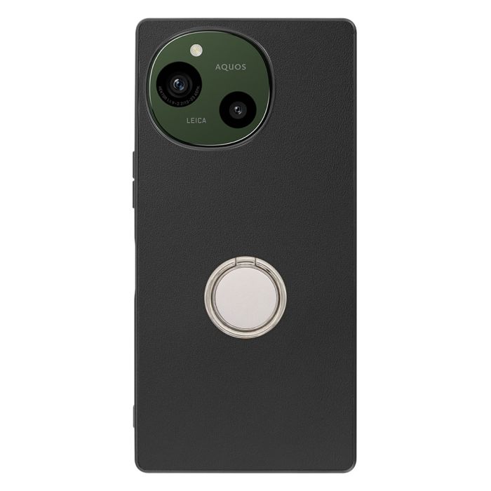 [ LOOF RING-SHELL (シンプル Ver.) ] AQUOS R9 / R10 SH-51E SH-51F スマホケース 背面 ケース カバー ハードケース スマホリング リング付き 本革 ストラップホール [ AQUOS R9 / R10 ]