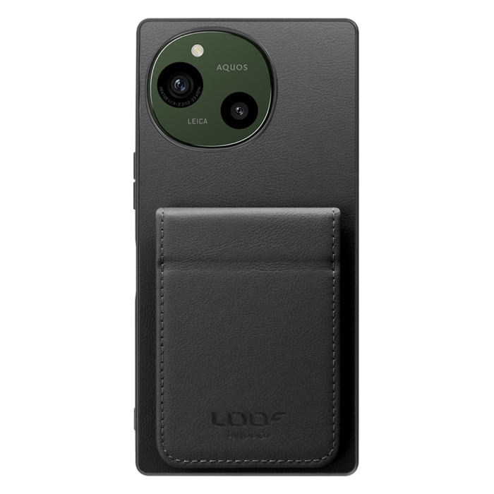 [ LOOF BASIC-SHELL SLIM CARD 2カード ] AQUOS R9 / R10  SH-51E SH-51F ケース 背面 カード収納 カード入れ カードポケット カバー スマホケース 薄型 大容量 本革 [ AQUOS R9 / R10 ]