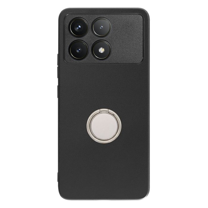 [ LOOF RING-SHELL (シンプル Ver.) ] POCO F6 Pro  スマホケース 背面 ケース カバー ハードケース スマホリング リング付き 本革 ストラップホール [ POCO F6 Pro ]