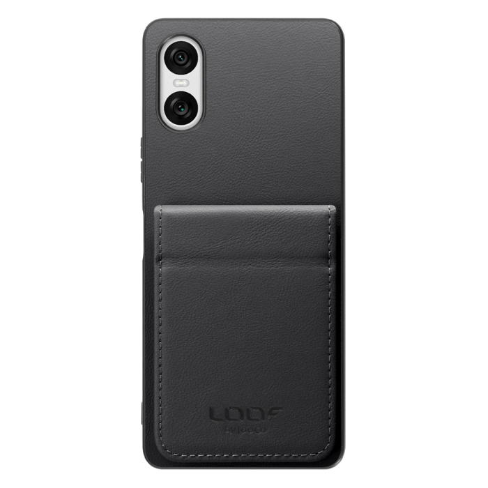 [ LOOF BASIC-SHELL SLIM CARD 2カード ] Xperia 10 VI  ケース 背面 カード収納 カード入れ カードポケット カバー スマホケース 薄型 大容量 本革 [ Xperia 10 VI ]