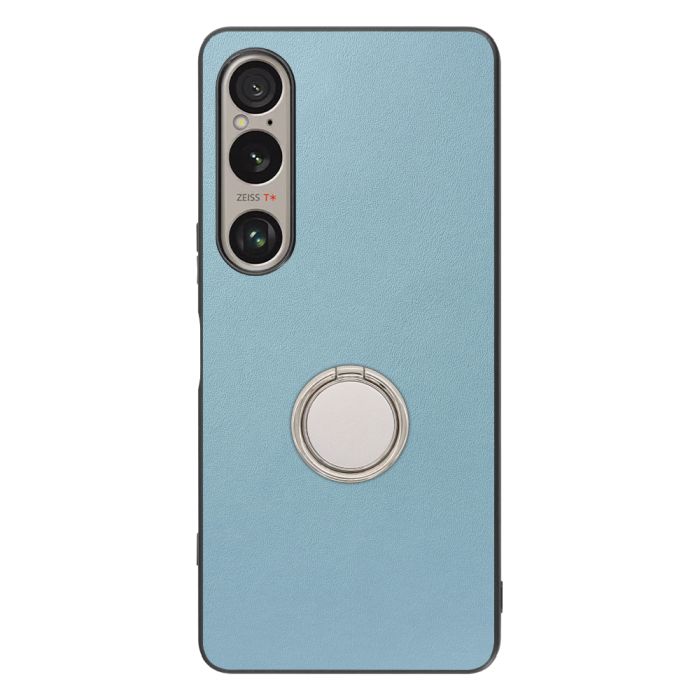 [ LOOF RING-SHELL (シンプル Ver.) ] Xperia 1 VI  スマホケース 背面 ケース カバー ハードケース スマホリング リング付き 本革 ストラップホール [ Xperia 1 VI ]