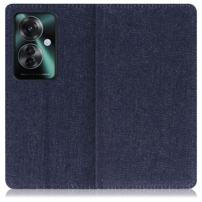 [ LOOF DENIM ] OPPO Reno11 A  スマホケース ケース カバー 手帳型ケース カード収納 マグネット付き デニム ベルトなし [ OPPO Reno11 A ]