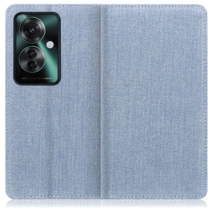 [ LOOF DENIM ] OPPO Reno11 A  スマホケース ケース カバー 手帳型ケース カード収納 マグネット付き デニム ベルトなし [ OPPO Reno11 A ]