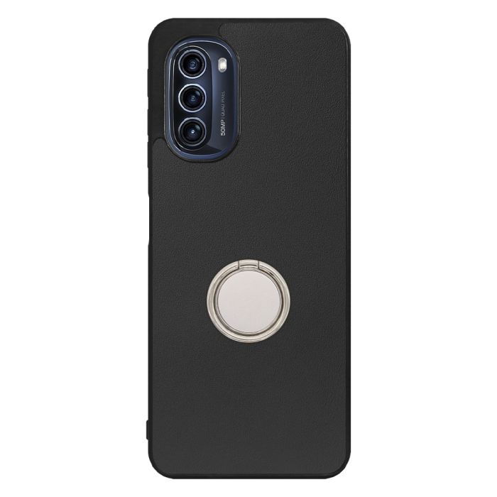 [ LOOF RING-SHELL ] moto g52j 5G motog52j5g motog52j スマホケース 背面 ケース カバー ハードケース スマホリング リング付き 本革 ストラップホール [ moto g52j 5G ]