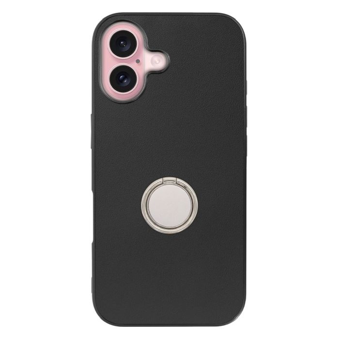 [ LOOF RING-SHELL (シンプル Ver.) ] iPhone 16 iPhone16 アイフォン16 iPhone 16 アイフォン 16 スマホケース 背面 ケース カバー ハードケース スマホリング リング付き 本革 ストラップホール [ iPhone 16 ]