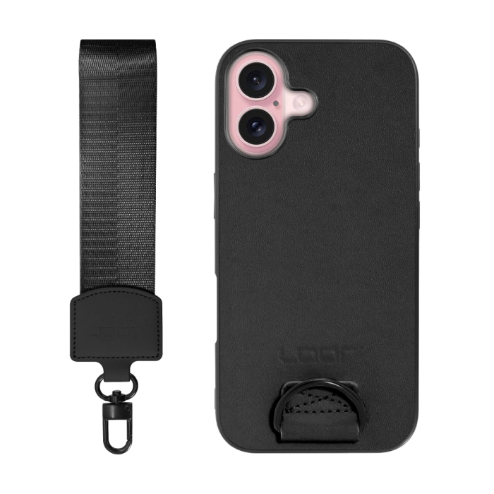 [ LOOF STRAP-SHELL (ショートVer.) ] iPhone 16 iPhone16 アイフォン16 iPhone 16 アイフォン 16 スマホケース 背面 ケース カバー ハードケース ハンドストラップ  本革 [ iPhone 16 ]