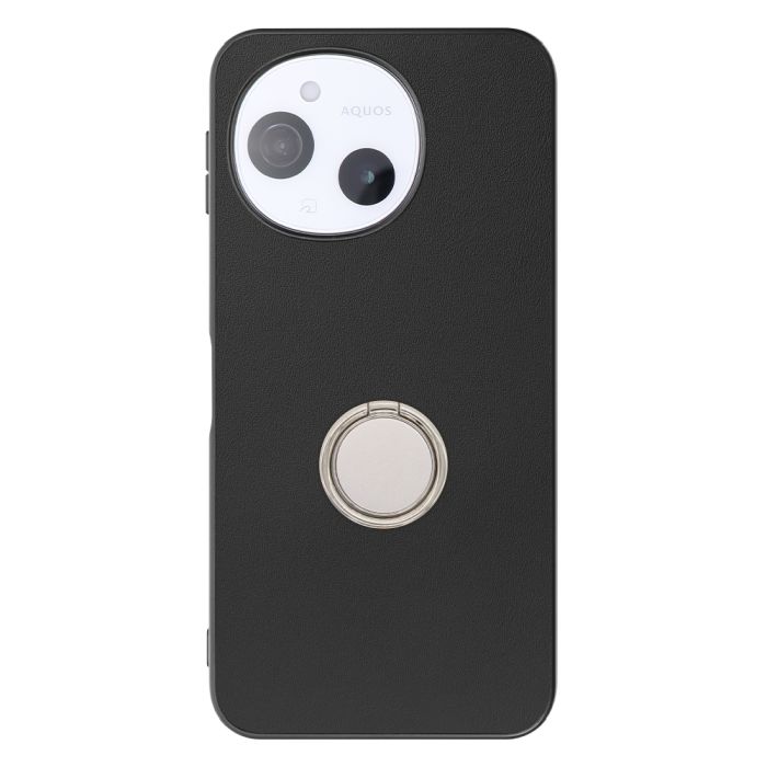 [ LOOF RING-SHELL (シンプル Ver.) ] AQUOS sense9 SH-53E SHG14 SH-M29 スマホケース 背面 ケース カバー ハードケース スマホリング リング付き 本革 ストラップホール [ AQUOS sense9 ]