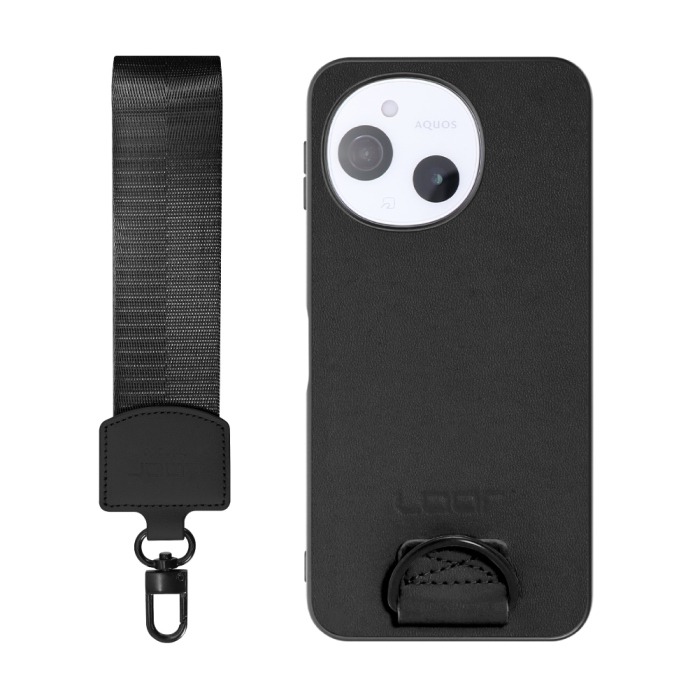 [ LOOF STRAP-SHELL (ショートVer.) ] AQUOS sense9 SH-53E SHG14 SH-M29 スマホケース 背面 ケース カバー ハードケース ハンドストラップ  本革 [ AQUOS sense9 ]