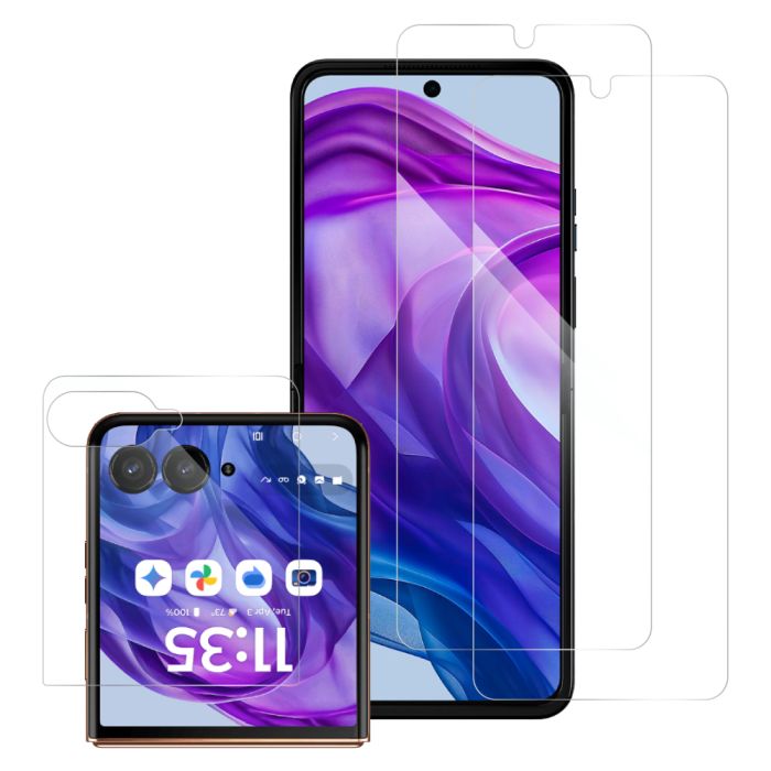 [2枚入り] LOOF motorola razr 50 ultra 保護フィルム クリア/マット/ブルーライトカット 簡単貼り付け 画面保護 ソフトフィルム 気泡なし 傷防止 割れ防止 高透過率 [ motorola razr 50 ultra ]