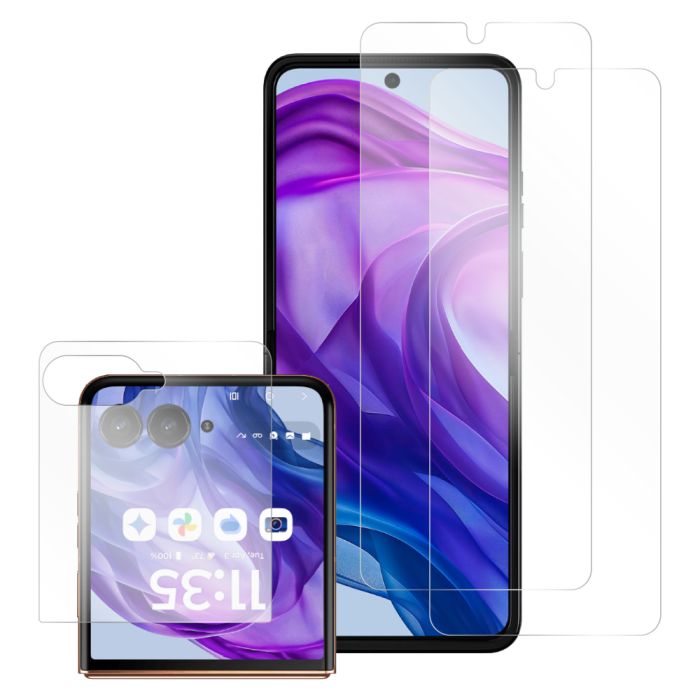 [2枚入り] LOOF motorola razr 50 ultra 保護フィルム クリア/マット/ブルーライトカット 簡単貼り付け 画面保護 ソフトフィルム 気泡なし 傷防止 割れ防止 高透過率 [ motorola razr 50 ultra ]