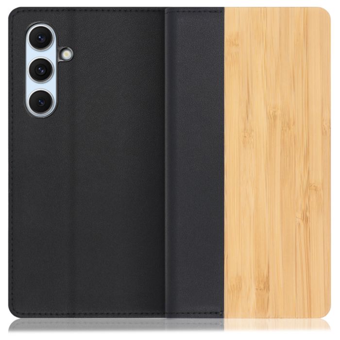 [ LOOF NATURE ] Galaxy S24 FE SM-S721Q / SCG30 ギャラクシー s24fe スマホケース ケース カバー 手帳型ケース カード収納 マグネット付き 天然木 本革 ベルトなし [ Galaxy S24 FE ]