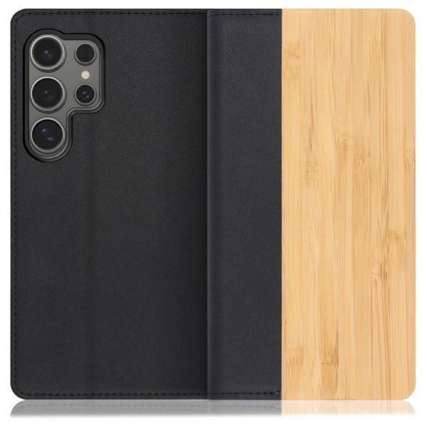 [ LOOF NATURE ] Galaxy S24 Ultra s24ultra スマホケース ケース カバー 手帳型ケース カード収納 マグネット付き 天然木 本革 ベルトなし [ Galaxy S24 Ultra ]