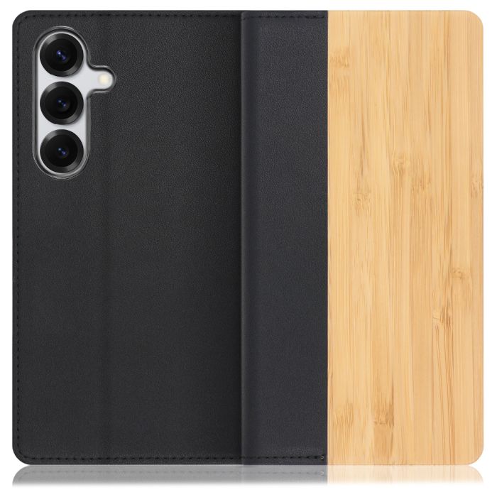 [ LOOF NATURE ] Galaxy S25 SC-51F スマホケース ケース カバー 手帳型ケース カード収納 マグネット付き 天然木 本革 ベルトなし [ Galaxy S25 ]