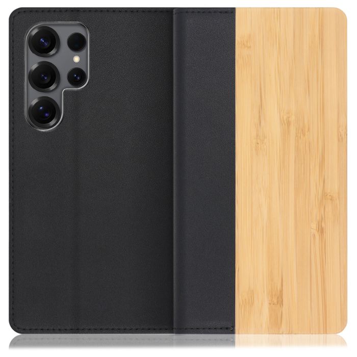 [ LOOF NATURE ] Galaxy S25 Ultra SC-52F スマホケース ケース カバー 手帳型ケース カード収納 マグネット付き 天然木 本革 ベルトなし [ Galaxy S25 Ultra ]